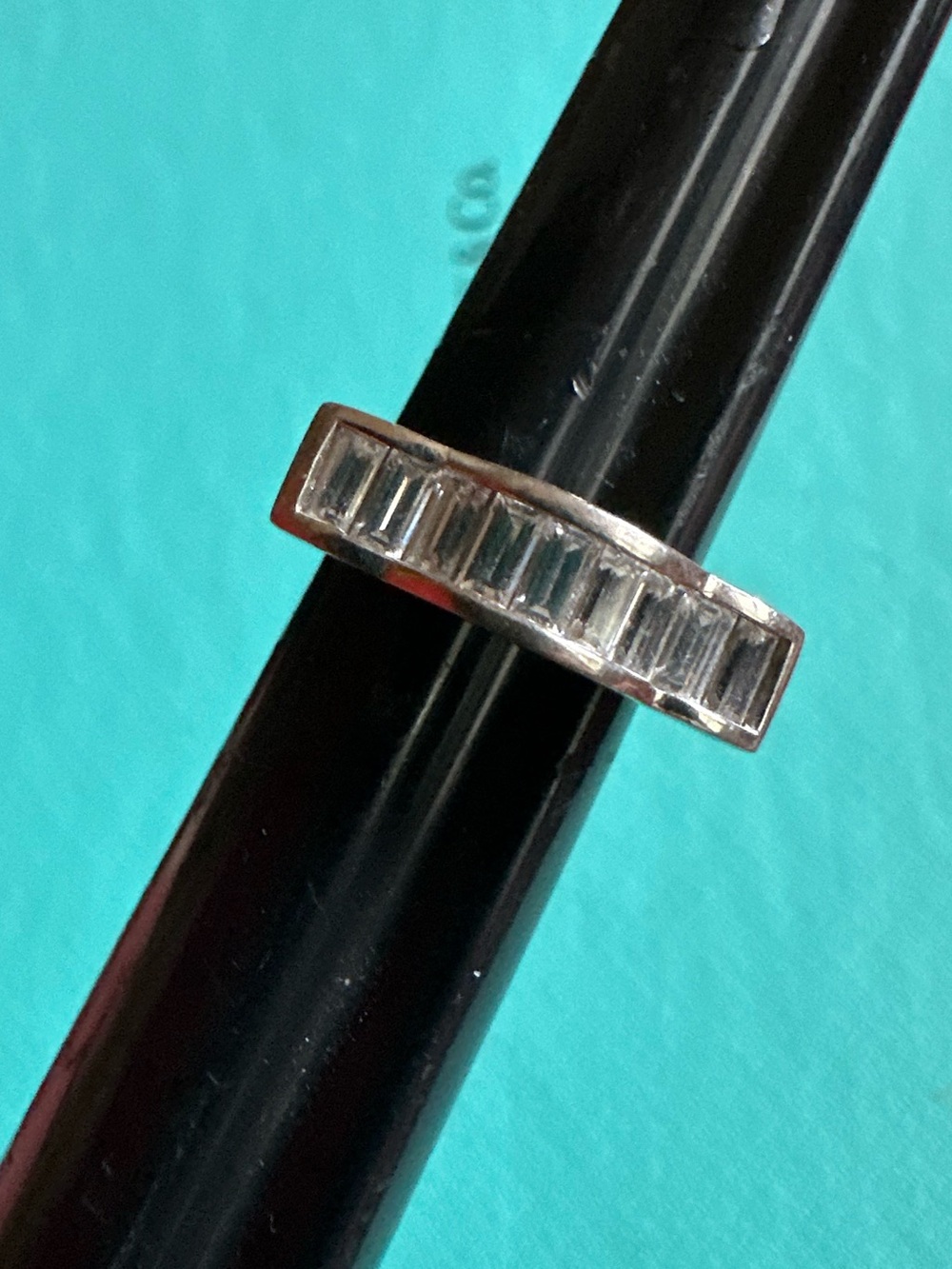 Vintage Filigree Simulated Diamonds Sterling Ring Size 5